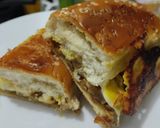 Foto del paso 10 de la receta: Sánduche🥯de pollo🍗y jamón🥓hawaiano🍍con queso🧀🥯🥪..