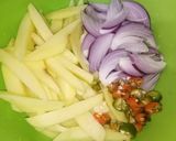A picture of step 1 of Onion and potato pakoray.