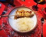 Une image de l'étape 8 de Brochette de poulet sauce aux cacahuètes.