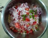 A picture of step 3 of Onion Jowar Atta Pakoda.