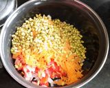 A picture of step 2 of Moong sprouts salad.