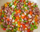 A picture of step 4 of Shaking Beef Fried Rice.
