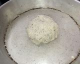 A picture of step 3 of Chocolate Kaju Swiss Roll.