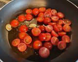 A picture of step 5 of Cavatelli with tomato and rocket.