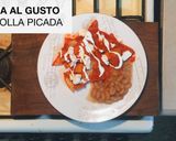 A picture of step 12 of Chilaquiles with Red Sauce.