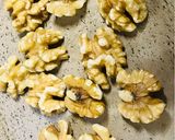 A picture of step 1 of Mediterranean beet salad with dash of roasted walnuts.
