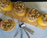 Foto del paso 5 de la receta: Postre de duraznos con crumble en vasos