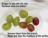 A picture of step 2 of Uiro Wagashi with Grapes.