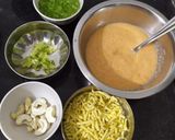 A picture of step 1 of Gathiya ki Sabji.