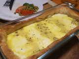 Pastel vegetariano de lenteja, cebolla y queso