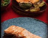 Foto del paso 4 de la receta: Cena saludable! Salmón con eneldo, batata asada con pesto de almendras, hinojo y ensalada de rúcula
