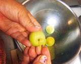 A picture of step 1 of Umeboshi- Japanese pickled plums / salt-preserved plums.