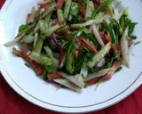 A picture of step 1 of Cucumber salad.