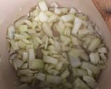 A picture of step 1 of Sweet potato, spinach and coriander soup - vegan.