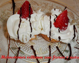 Foto del paso 5 de la receta: Melocotones rellenos de fresas con nata