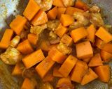 A picture of step 2 of Prawn curry with butternut squash.