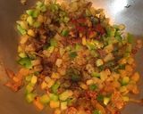 A picture of step 4 of Capsicum Corn stuffed Wheat Flour Tacos.