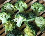 A picture of step 1 of Chilli and garlic broccoli.