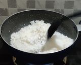 A picture of step 1 of Coconut burfi.