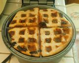 A picture of step 6 of Cranberry Blueberry Waffles with Chocolate Sauce.