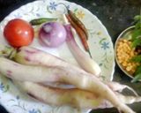 A picture of step 1 of Radish chutney.