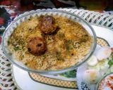 A picture of step 5 of Kofta Biryani.