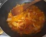 Lecsó sonkával,szalonnával,tojással 🧅🫑🍅🥓🥩🥚🍞 recept fázis 3 fotója
