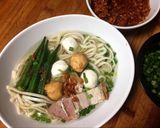 รูปขั้นตอนการทำที่ 4 ของ บะหมี่น้ำลูกชิ้นปลาหมื่นหมี #งบ60บาท