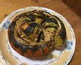 Une image de l'étape 17 de Courge turban turc farcie cantal et lardons.