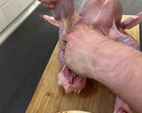 Karácsonyi egész, töltött, gesztenyés bébipulyka recept fázis 9 fotója