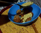 A picture of step 15 of Malai kofta with white gravy curry.
