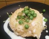 Foto del passaggio 6 della ricetta Nidi di tagliolini fritti con piselli e fonduta al gorgonzola