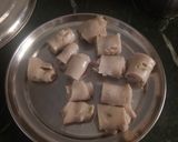 A picture of step 5 of Farali Khandvi.
