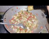 A picture of step 2 of Achari chicken veg pasta.