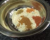 A picture of step 1 of Leftover boondi raita kadhi.