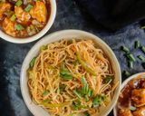 A picture of step 1 of Veg noodles with chicken Manchurian.