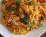 A picture of step 6 of Prawns biryani.