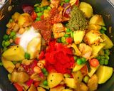 A picture of step 4 of Bhogi Chi Bhaji.