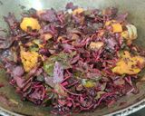 A picture of step 8 of Lal Saag with Gobhi.