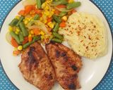 Foto langkah ke 5 dari resep Steak ayam, mashed potato & sayur ala abuba.