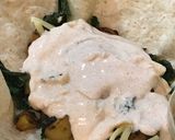 A picture of step 3 of Vegetarian Delicious Wrap Roasted veggies & smoked paprika yogurt sauce.
