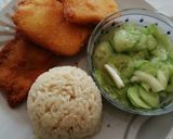 Gluténmentes rántott sajt, párolt rizs, ubi saláta recept fázis 2 fotója