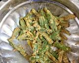 A picture of step 3 of Kurkuri Bhindi (Fried Okra).