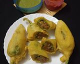 A picture of step 4 of Leftover makeover kutchhi Dabeli chilli Bhajiya (pakoda).