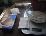 A picture of step 3 of Horchata and Chocolate Flan.