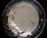 A picture of step 1 of Kheer'r Patishapta pithe (a traditional Bengali sweet delicacy).