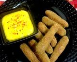 A picture of step 8 of Mango flavoured Chicken fingers with mango dip.