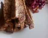 A picture of step 7 of Oven roasted crispy arrow root sticks with buttered onions.