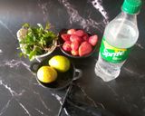 A picture of step 1 of Virgin strawberry mojito.