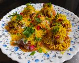 A picture of step 7 of Leftover Chapati fry Papdi Chaat.